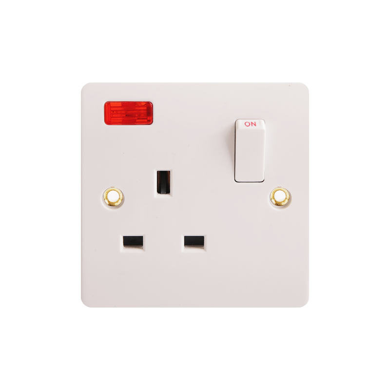 13A 1 Gang Bakelite Switched Socket dengan Neon HK6113VN